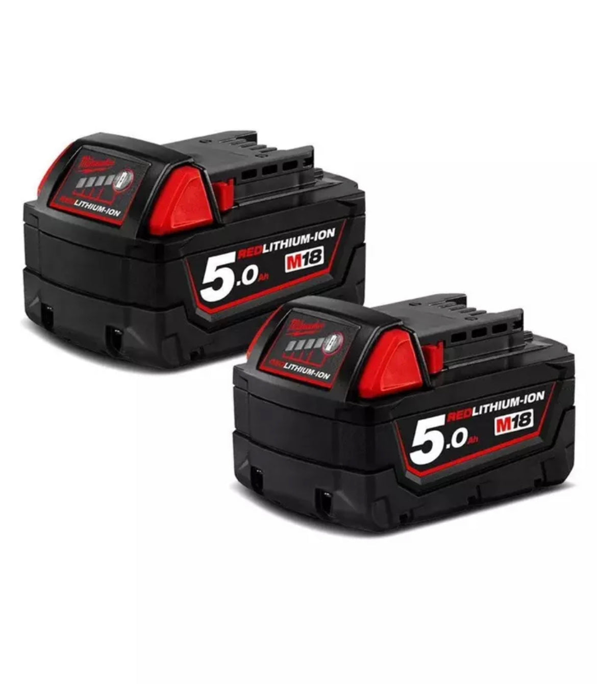 Genuine Milwaukee 18V 5.0AH Red Lithium Batteries H18B5. TWIN PACK Au AU battery