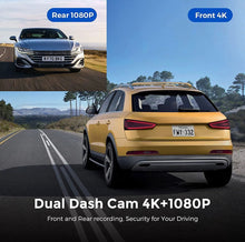 Load image into Gallery viewer, AZDOME Dual Dash Cam UHD 4K WIFI GPS Front Rear Car Dash Camera IR Night Vision